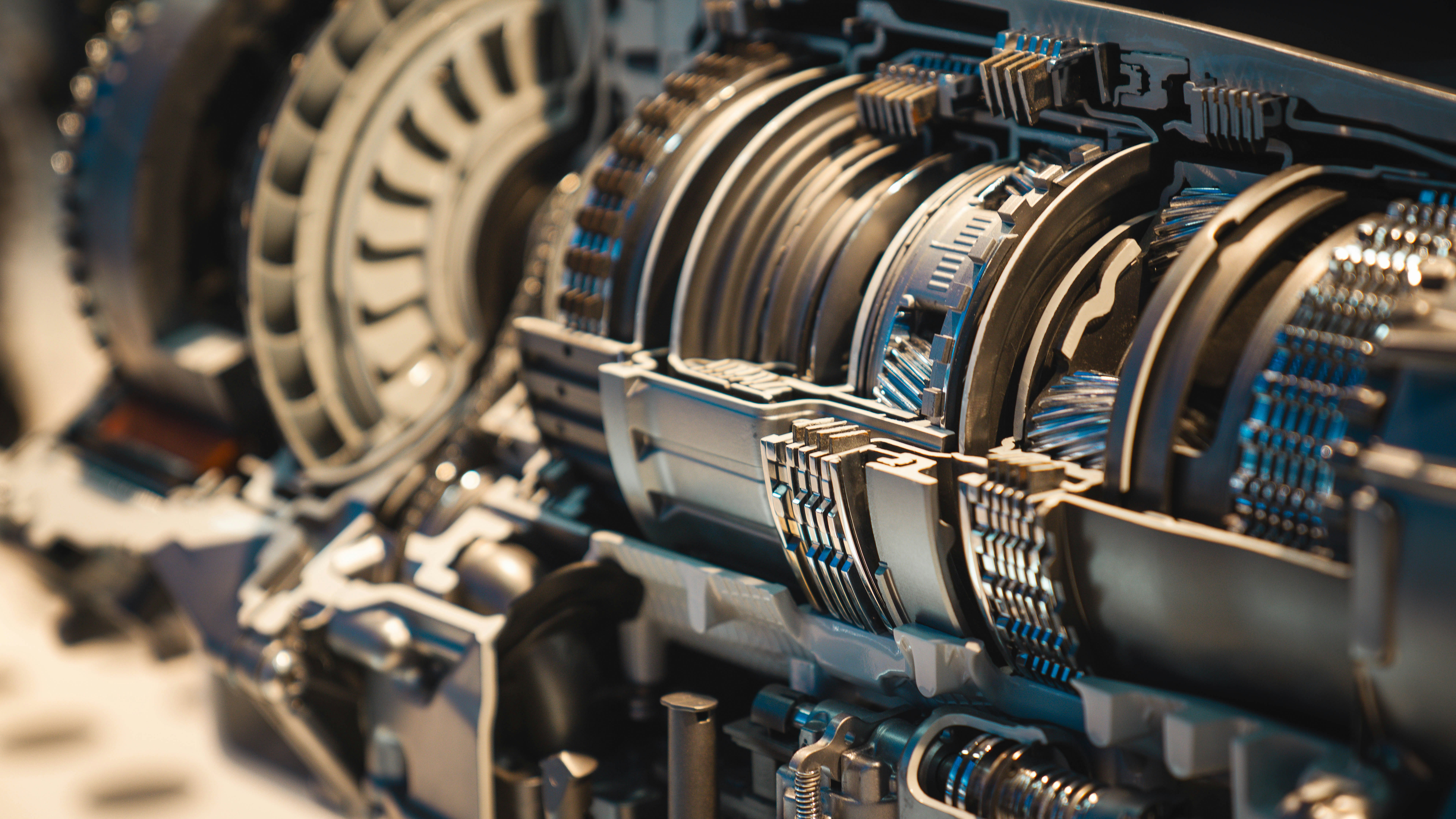 Detailed cross-section of an automatic transmission showing internal components